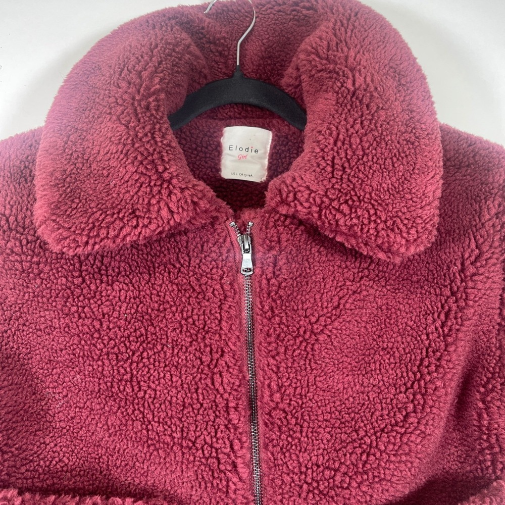 Elodie Girl Sherpa Teddy Jacket Dusty Rose Full Zip Girls L 13-14 - Picture 3 of 9